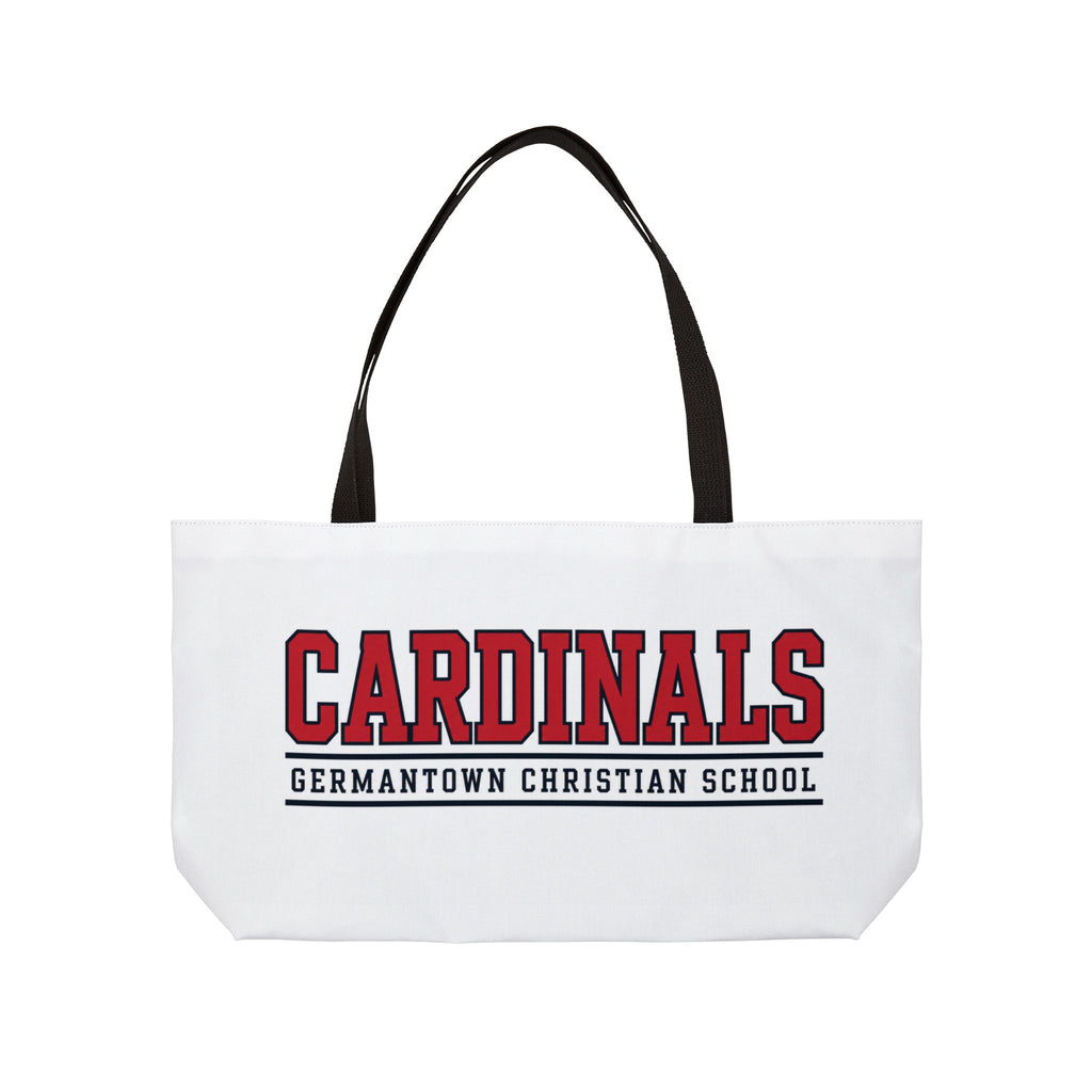 Cardinals Weekender Tote Bag — Germantown Christian School Canvas Travel Tote