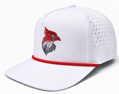 GCS Embroidered Cardinal Rope Hat - WC Hat Co 5 Panel Performance Hat